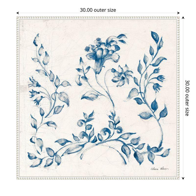 Amanti Art Swedish Tile IV Blue by Cheri Blum Canvas Wall Art Print Framed 30 x 30