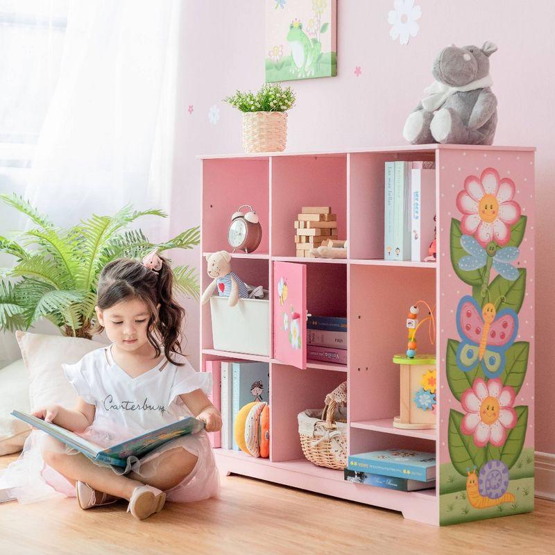 Teamson Kids Magic Garden 31.5" H x 35.5" W Cube Bookcase