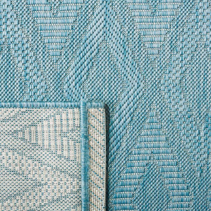 Courtyard CY8522 Power Loomed Indoor and Outdoor Accent Rug - Aqua/Aqua - 2'7"x5' - Safavieh