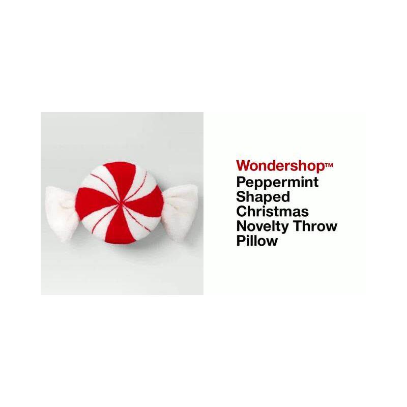 Peppermint Shaped Christmas Novelty Throw Pillow - Wondershop™