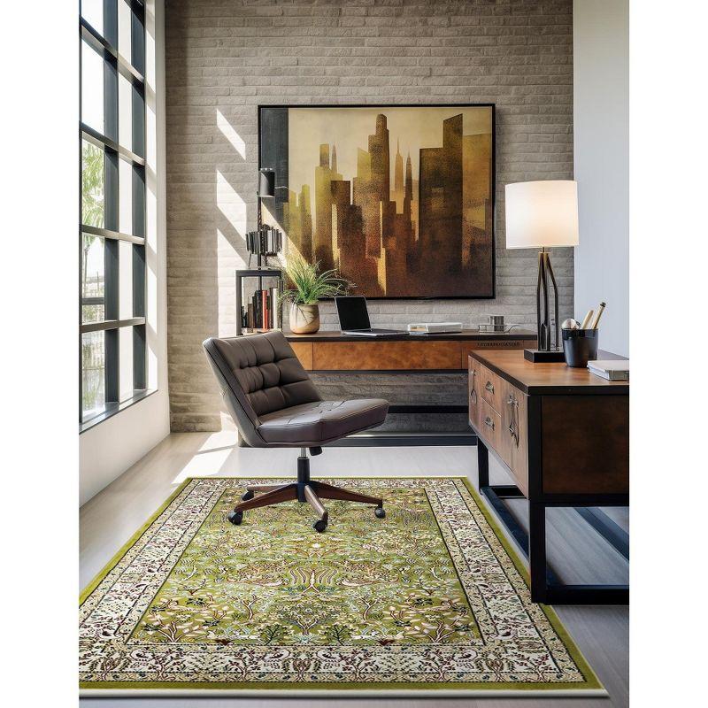 Unique Loom Narenj Collection Area Rug - Bristol (6' 1" x 9' Rectangle Green/Ivory)
