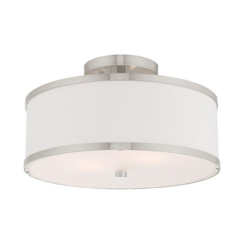 Livex Lighting Park Ridge 2 - Light Semi-Flush Mount in  Brushed Nickel