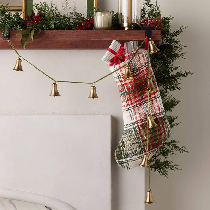 Rustic Red and Green Plaid Woven Christmas Stocking