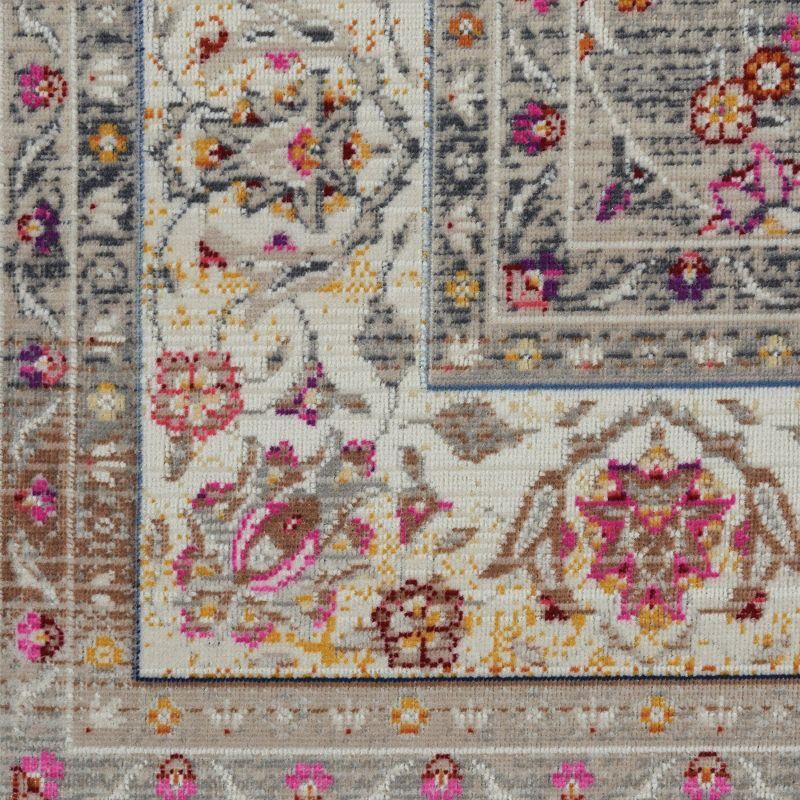 Nourison Vintage Kashan VKA01 Gray/Ivory/Pink Indoor Area Rug - 5'3 x 7'10