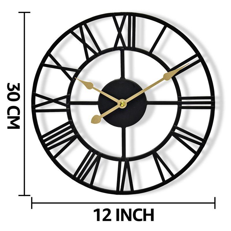 Sorbus Wall Clock for Living Room Decor - Roman Numeral Wall Clock for Kitchen - 12 inch Wall Clock Decorative