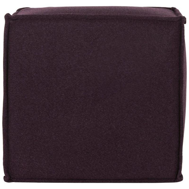 Plum Chic 25" Transitional Felted Wool Pouf Ottoman