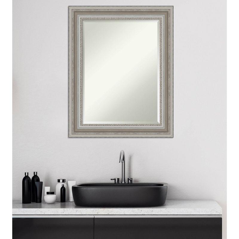 Parlor Silver Rectangular Bathroom Vanity Wall Mirror