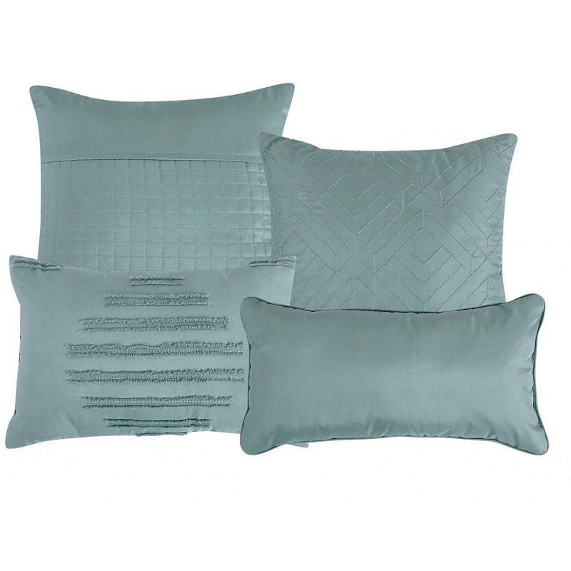 Home Mart Goods 7 Piece Teal Blue Geometric Bedding Comforter Set