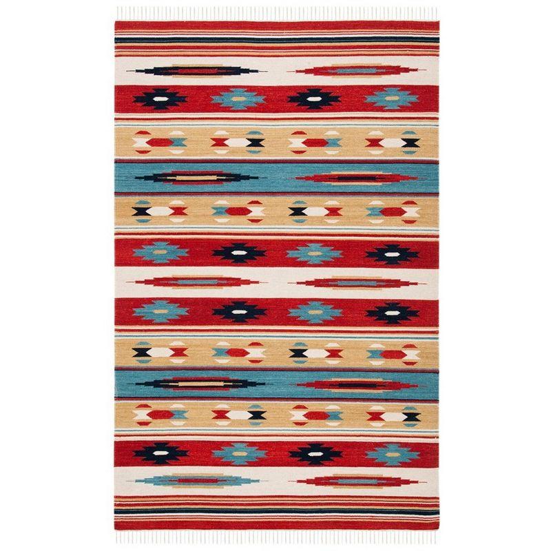 Safavieh Kilim Red and Beige 6' x 9' Wool Handmade Area Rug