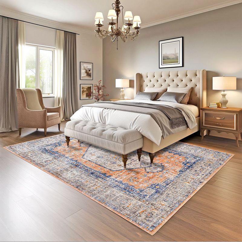 Nuloom Jacquie Medallion 6 Square Indoor Area Rug for Living Room Bedroom Dining Room Kitchen, Peach/Beige
