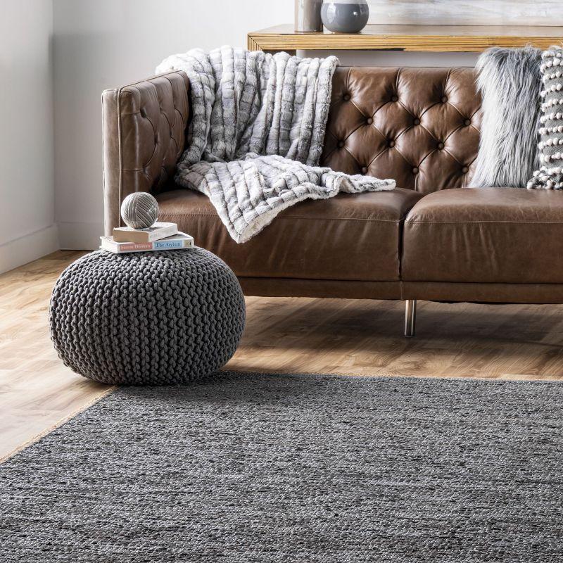 Nuloom Sabby Hand Woven Leather Flatweave Indoor Area Rug, 5' x 8'
