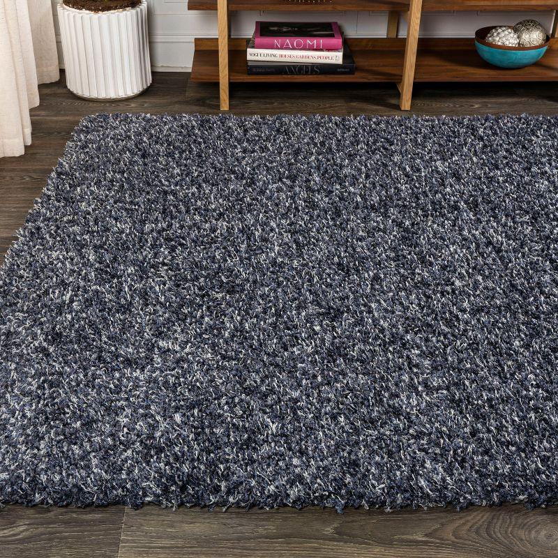4'x6' Mercer Shag Plush Area Rug, Denim - JONATHAN Y