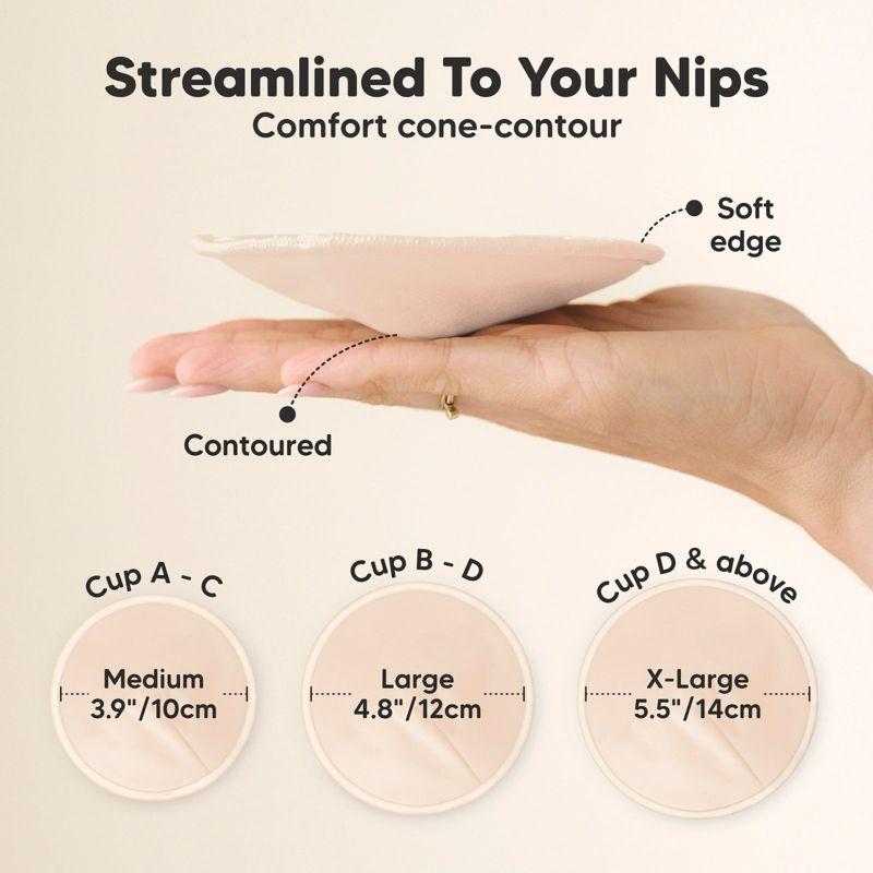 KeaBabies 14pk Organic Nursing Pads, Washable Breast Pads for Breastfeeding, Reusable Nipple Pads, Breastfeeding Essentials (Bare Beige, Large 4.8)