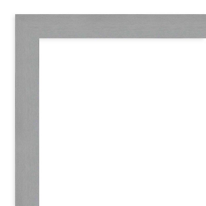 44" x 34" Brushed Nickel Framed Wall Mirror Silver - Amanti Art: Modern Rectangle, No Assembly Required