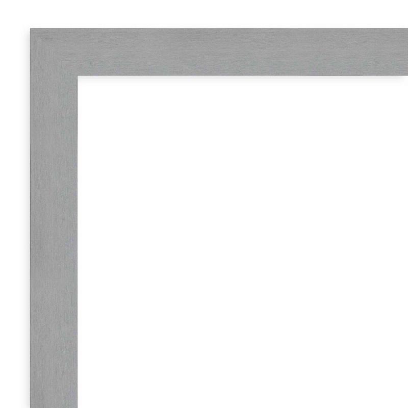 24" x 24" Brushed Nickel Framed Wall Mirror Silver - Amanti Art: Modern Square Beveled, No Assembly Required