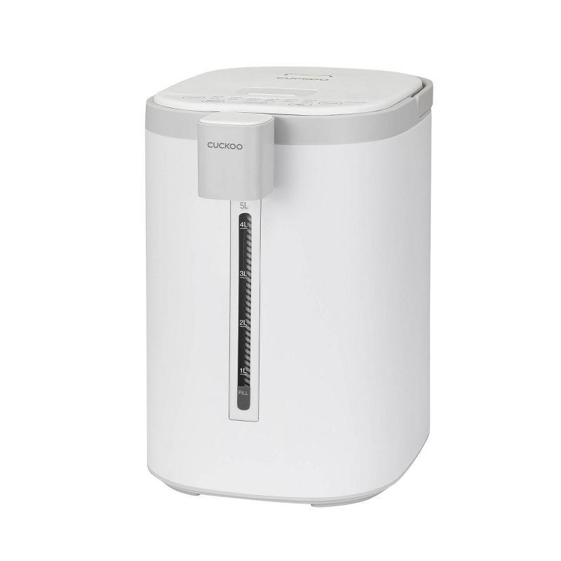 CUCKOO 5L Hot Water Dispenser and Warmer Stainless Steel Electric Kettle White: 1 Year Warranty, 850W, Dishwasher-Safe Parts