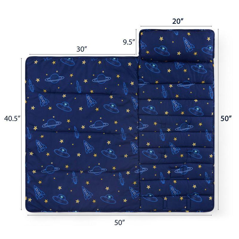 Nap Mat - Out of Space Design Sleeping Bag for Kids with Removable Pillow and Ultra Soft Blanket for Preschool, Daycare, and Sleepovers
