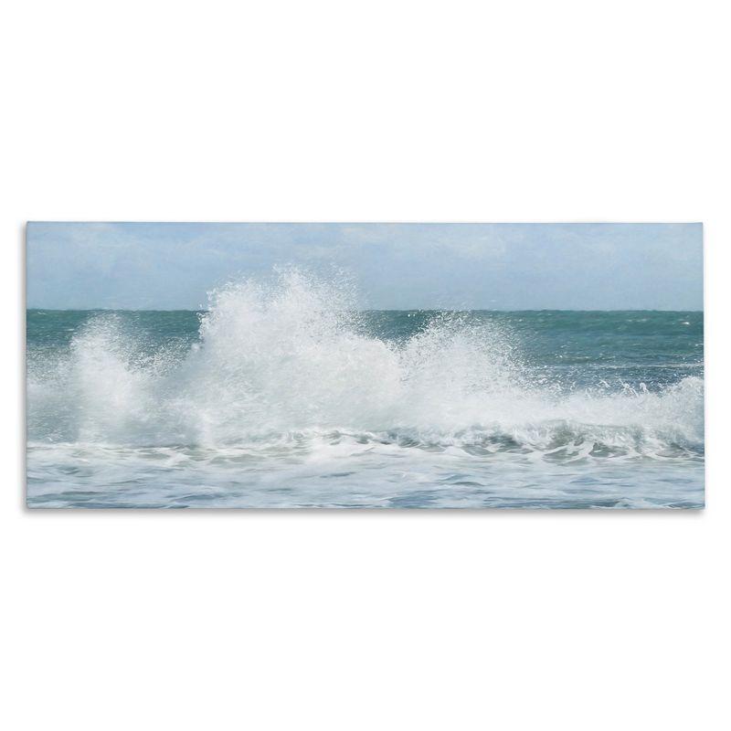 Ocean Waves Crashing Foam Splash Canvas Wall Art, 24" x 10"