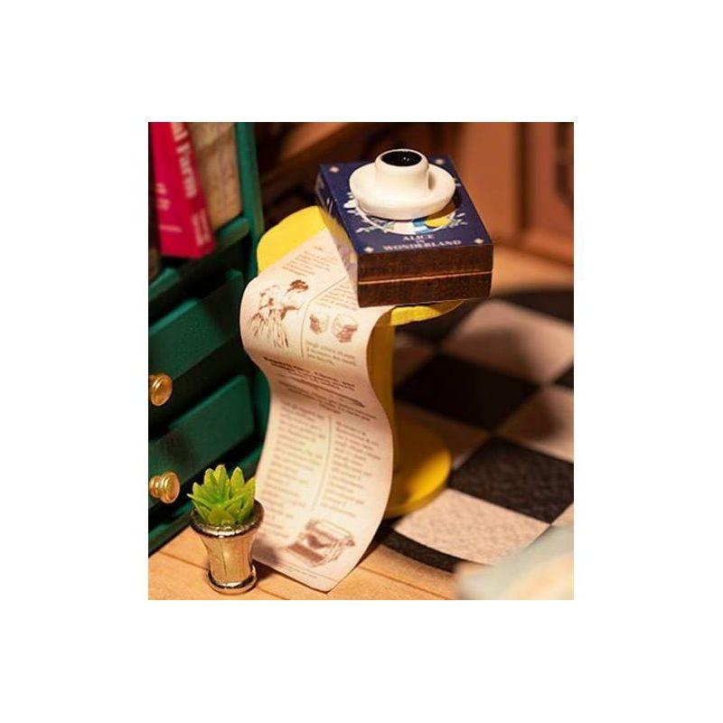 Hands Craft DIY Miniature House Kit Bookstore: Art & Craft Activity, Wood & Paper, Ages 14+, Requires 2 AAA Batteries