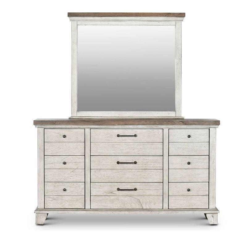 Bear Creek Dresser and Mirror Rustic Ivory/Honey - Steve Silver Co.