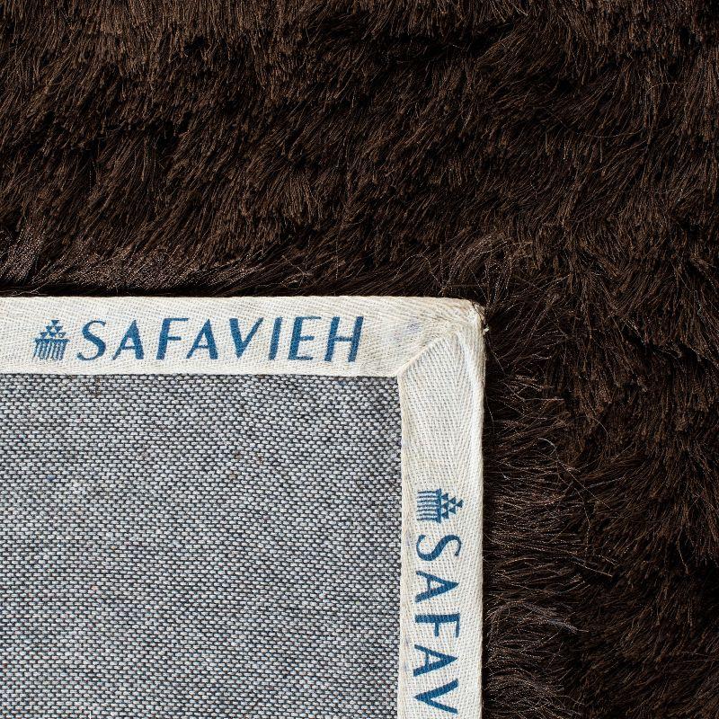 Paris Shag SG511 Hand Tufted Indoor Area Rug - Chocolate - 5'x5' Square - Safavieh