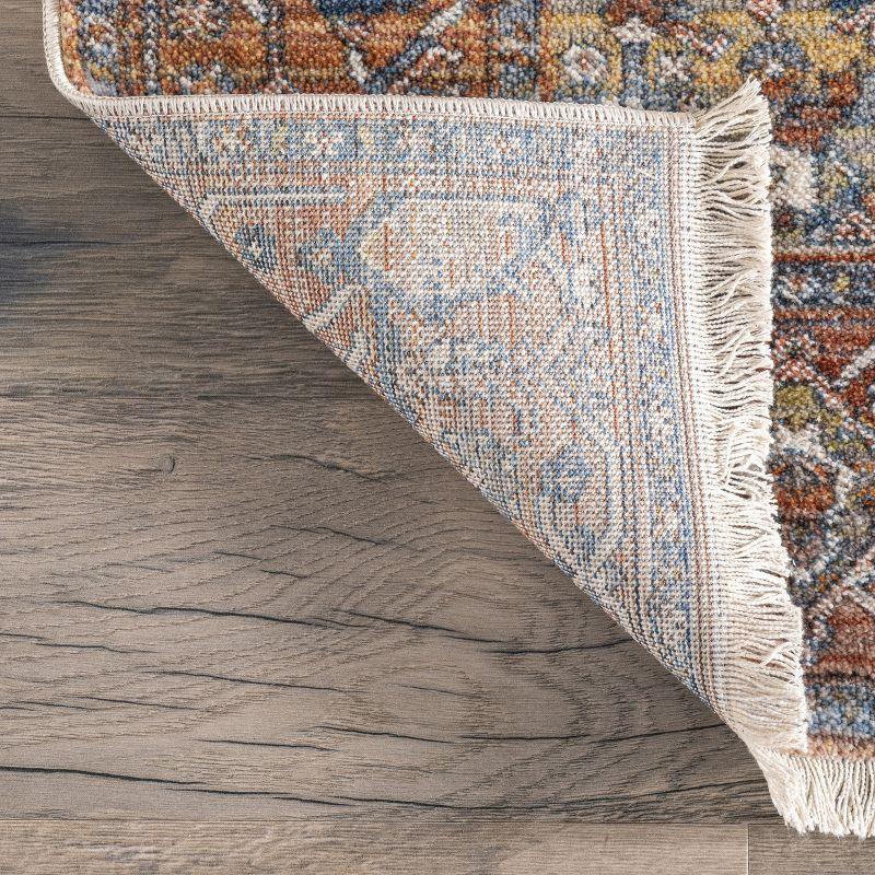 Nuloom Harriet Medallion 2x14 Runner Indoor Area Rug for Living Room Bedroom Dining Room Entryway Hallway Kitchen, Rust/Multicolor