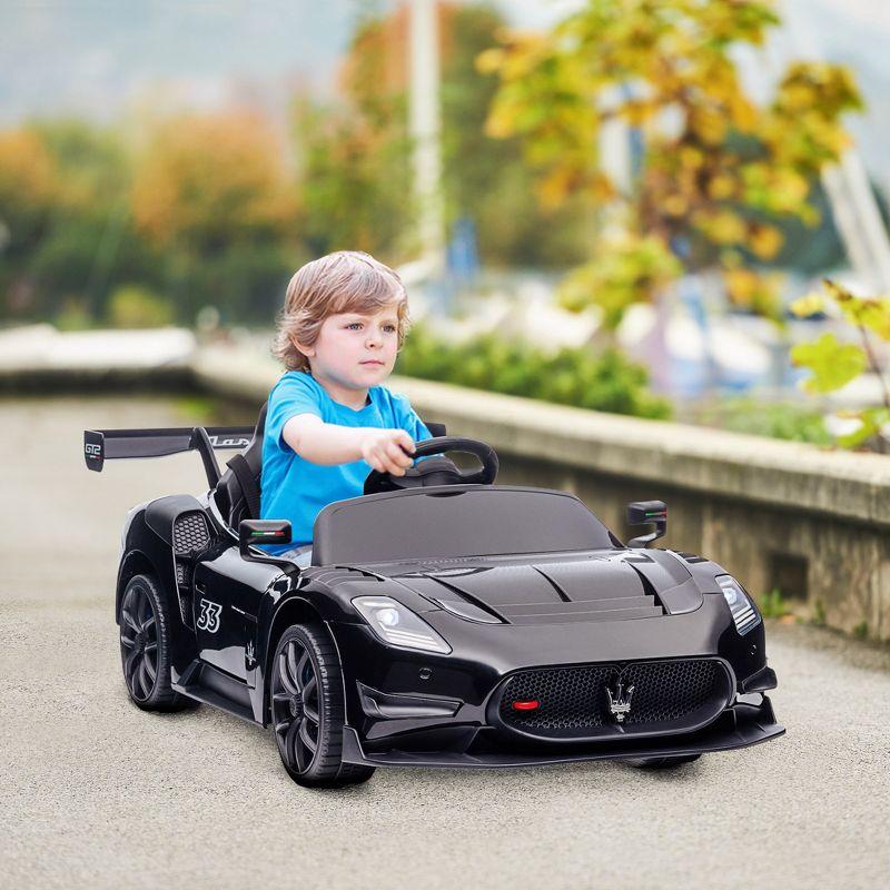 Black 12V Maserati GT2 Licensed Ride-On Car with Remote