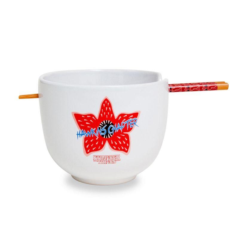 Silver Buffalo Stranger Things Demogorgon Hunting Crew 20-Ounce Ramen Bowl and Chopstick Set