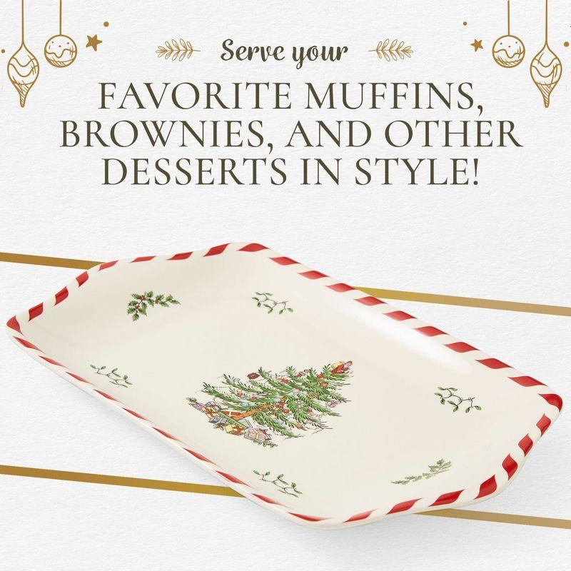 Spode Christmas Tree Peppermint Dessert Tray