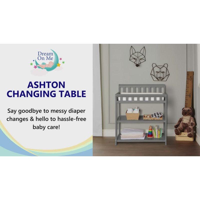 Ashton Black Pinewood 2-in-1 Changing Table with Safety Strap