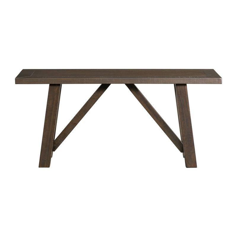 Carter Dining Bench Graphite Gray - Picket House Furnishings: Rustic Trestle Base, Solid Wood, Seats 2