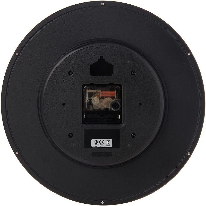 Seiko 12" Black Framed Luminous Numbered Wall Clock