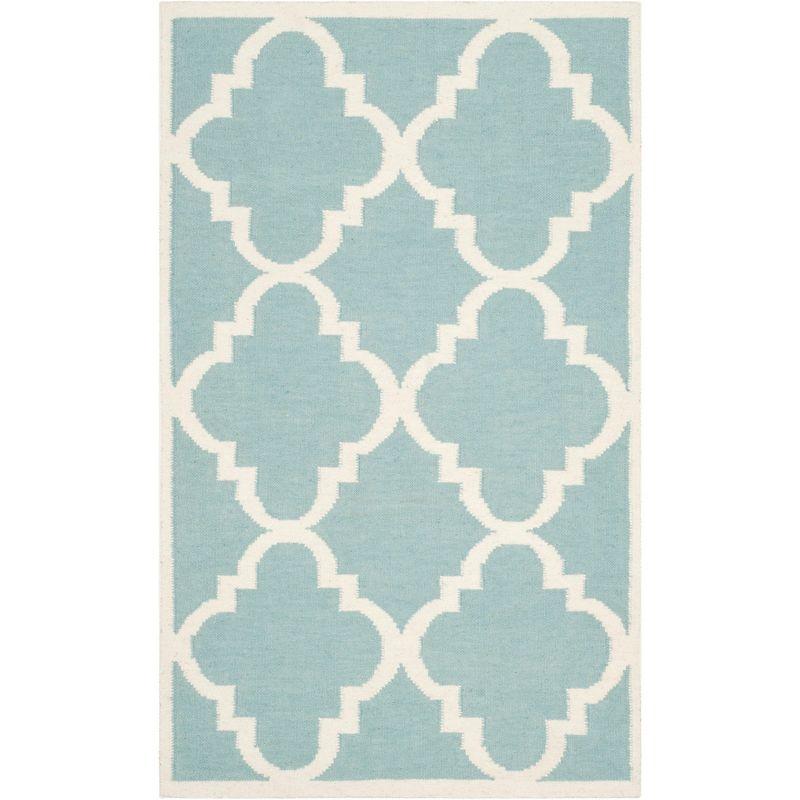 Rodgers Handwoven Flatweave Wool Light Blue/Ivory Area Rug