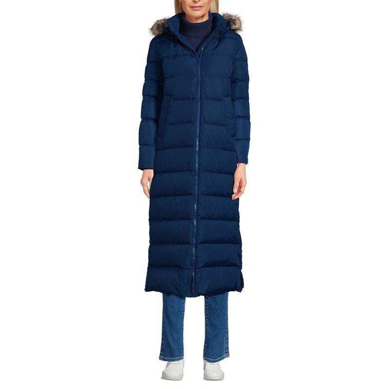 Deep Sea Navy Faux Fur-Trimmed Down Maxi Winter Coat