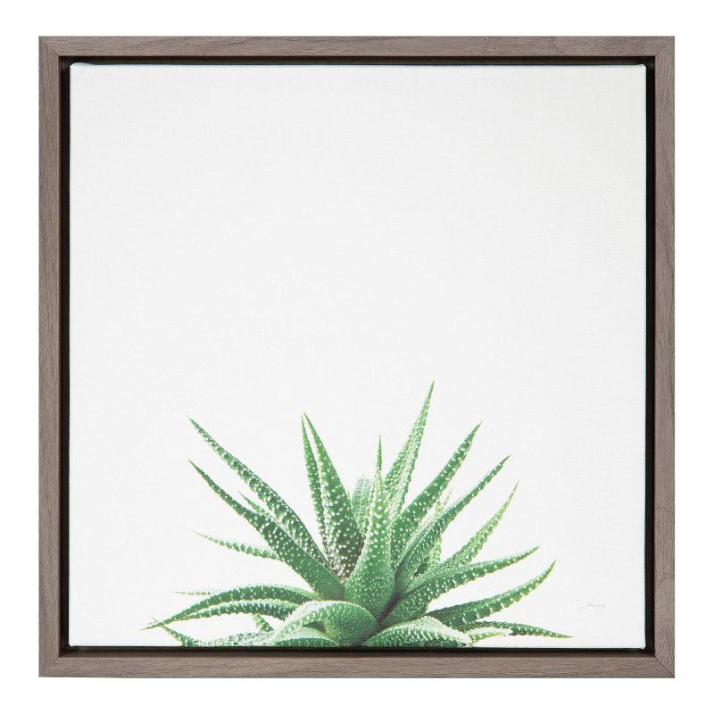 Neutral Green Succulent Framed Canvas Wall Art, 20" x 19"