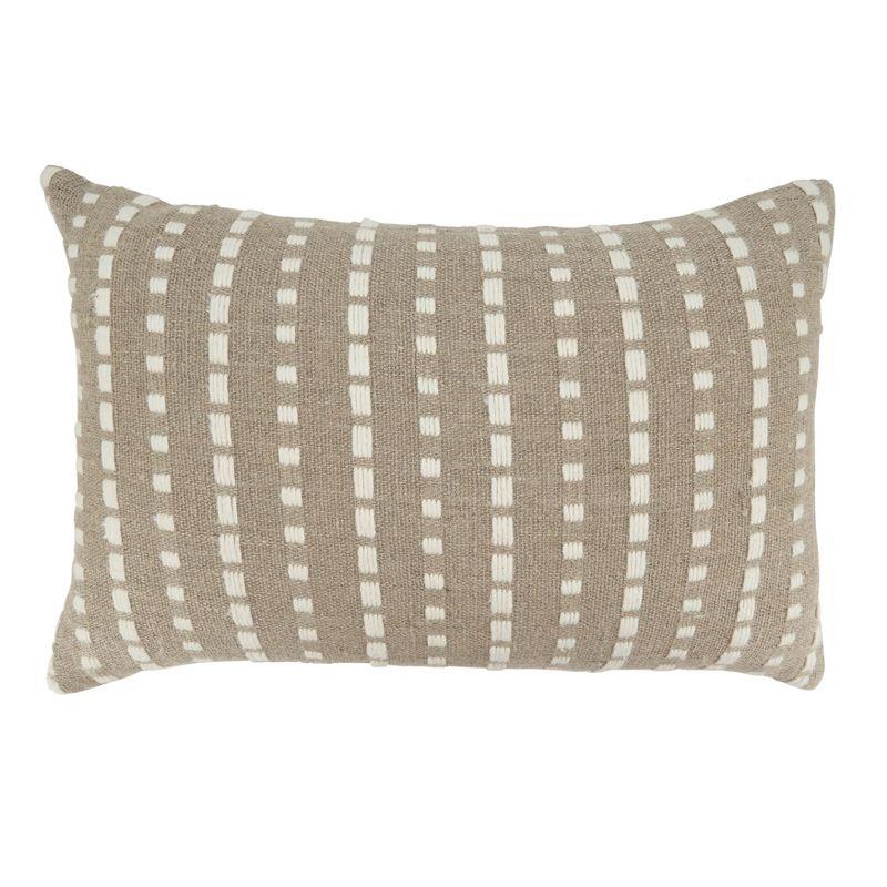 Natural Cotton Stitched Stripe Decorative Pillow Cover