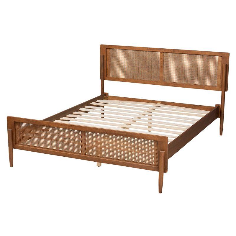 Baxton Studio Gardwin Mid-Century Modern Ash Walnut Finished Wood Platform Bed