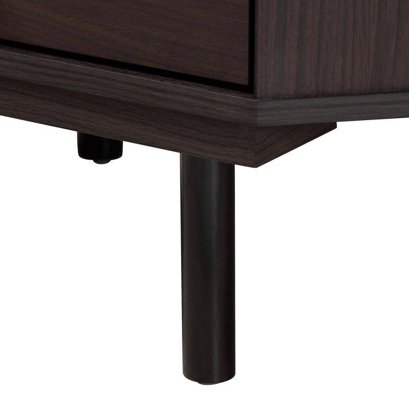 Norwood Two Tone 2 Drawer Wooden End Table Espresso Brown/Black - Baxton Studio: Modern Craftsmanship, Tapered Knobs