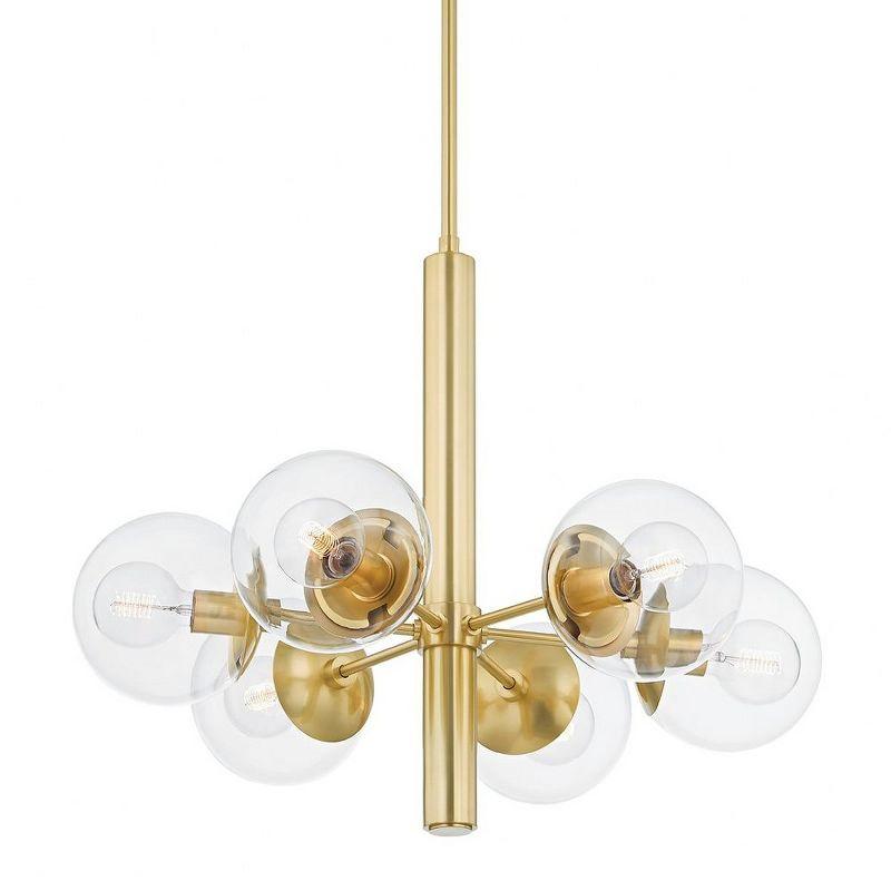 Lia Chandelier - Clear / 6 Light / Antique Brass