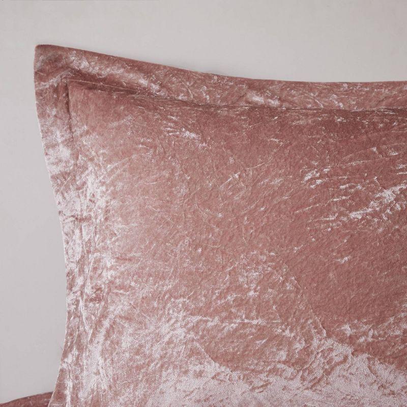 Blush Twin Velvet Bedspread Set with Decorative Pillow