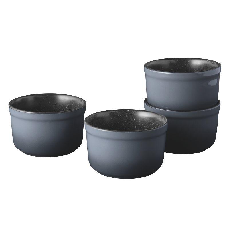 Gem 4.75" Stoneware Round Ramekin Set, 4 Pieces