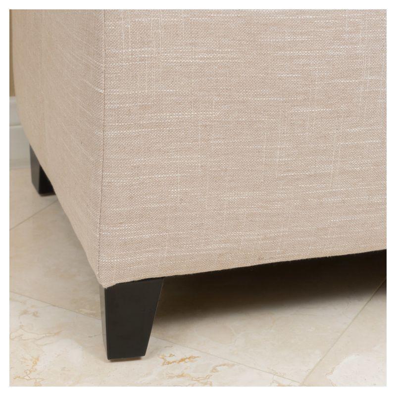 Sarelia Light Beige Fabric Storage Ottoman Bench