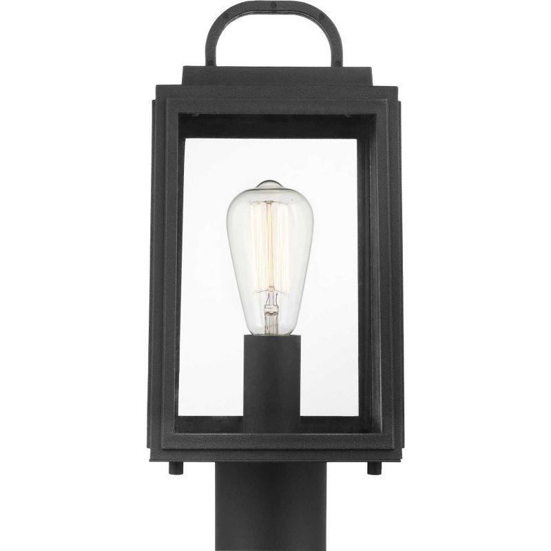 Progress Lighting Grandbury 1-Light Outdoor Post Light in Black with Clear Glass Panels and DURASHIELD Material