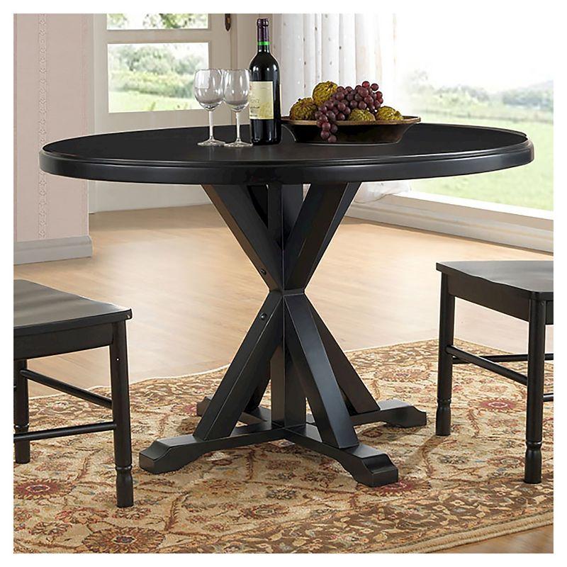 Winslet Round Black Wood X Base Dining Table