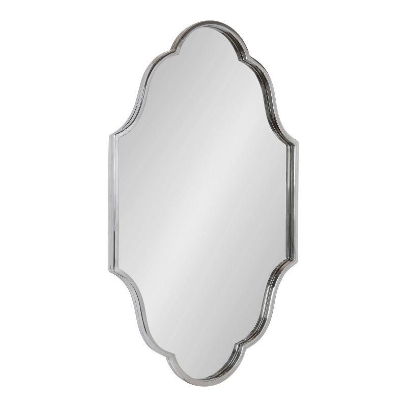 23" x 37" Rowla Framed Decorative Wall Mirror Silver - Kate & Laurel All Things Decor: Arched, Curved, Metal Mount