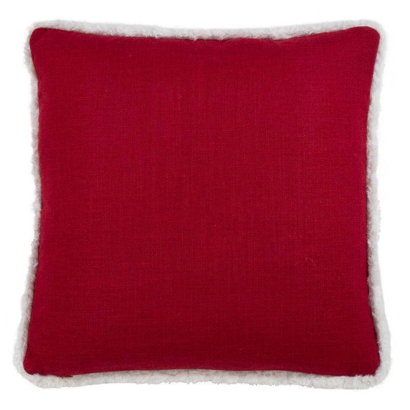 18" Red and White Merry Happy Christmas Square Throw Pillow