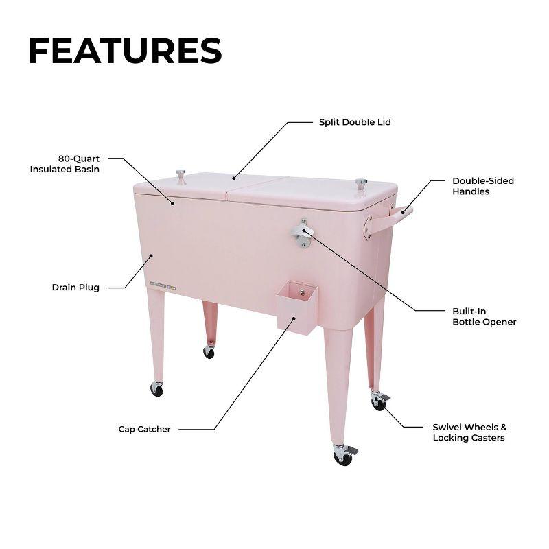 Winado 80 Qt. Outdoor Rolling Cooler Cart