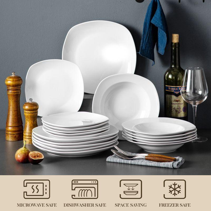 MALACASA Alisi 18 Piece Porcelain China Dinnerware Set - Service for 6