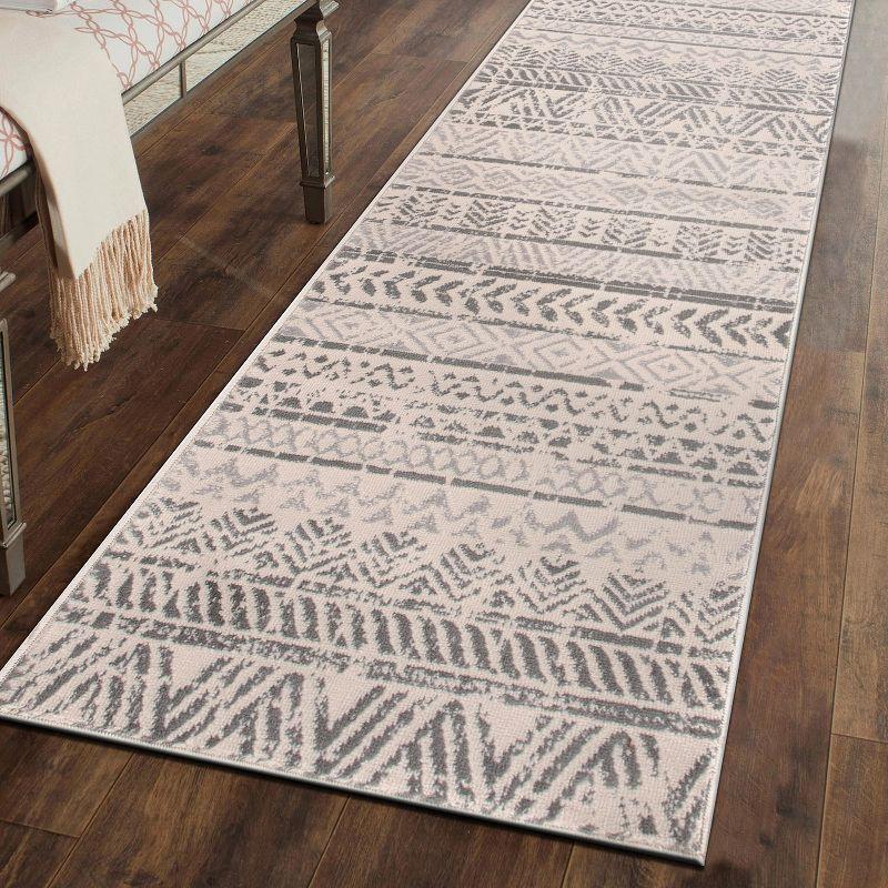 World Rug Gallery Geometric Distressed Bohemian Area Rug