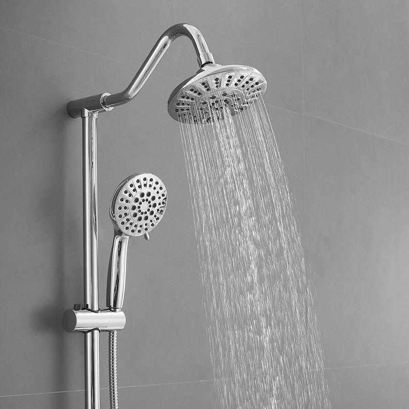 5-spray Wall Mount 6 in. Shower Head and Handheld Shower Head 1.8 GPM with Stainless Steel Hose